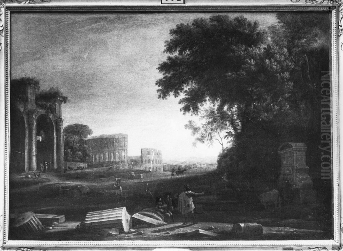Utsikt fran Forum Romanum Oil Painting by Claude Lorrain (Claude Gellee)