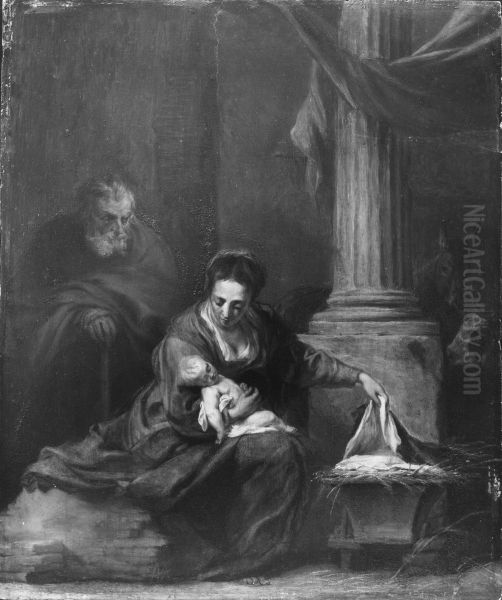 The Holy Family Oil Painting by Philippe Vleughels