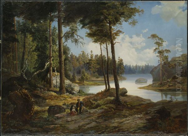 Utsikt fran Varmdo Oil Painting by Carl XV of Sweden