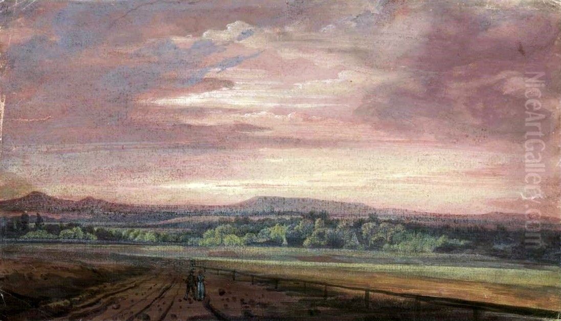 Giant Mountains at sunset. Oil Painting by Caspar David Friedrich