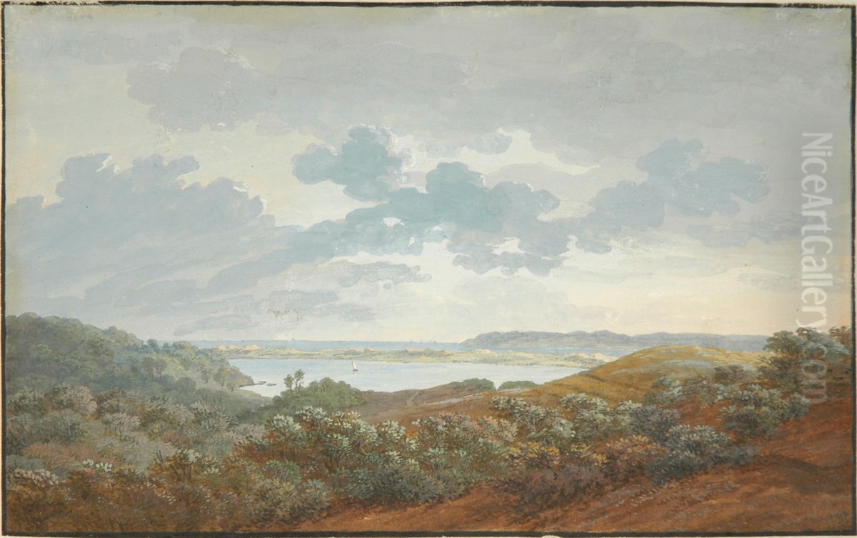 Rugenlandschaft mit Meeresbucht Oil Painting by Caspar David Friedrich