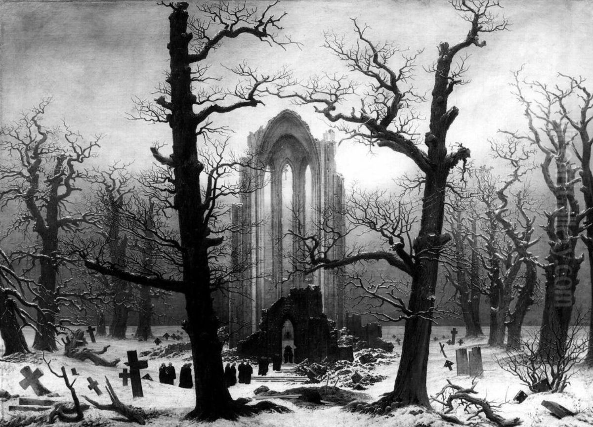 Klosterfriedhof im Schnee Oil Painting by Caspar David Friedrich