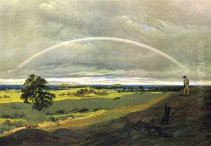 Landscape on Rugen with rainbow