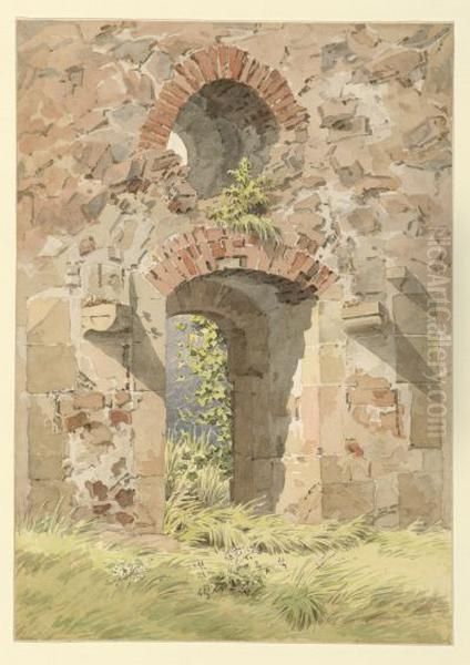 Ruin of the gate of the monastery to the Holy Cross, Meissen Oil Painting by Caspar David Friedrich
