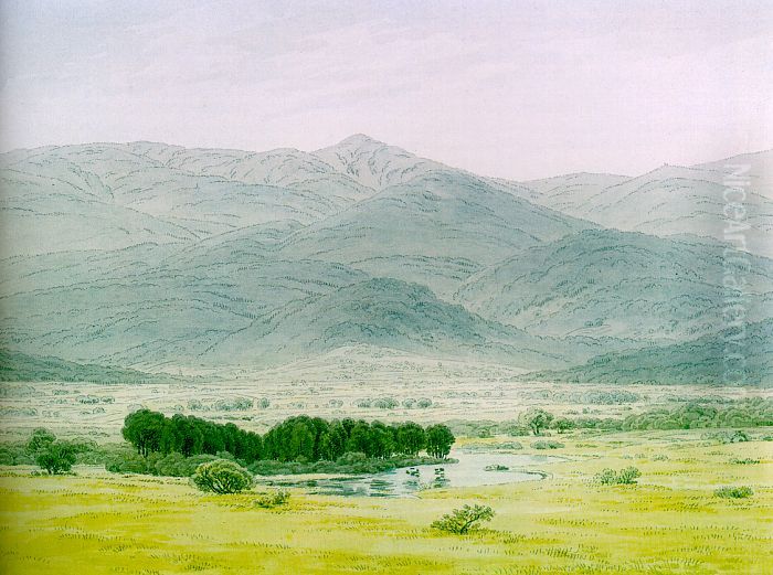 Landschaft im Riesengebirge Oil Painting by Caspar David Friedrich