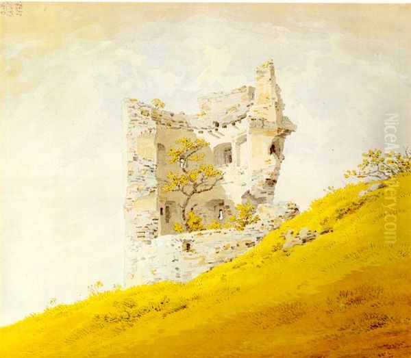 Ruins of Teplitz Castle Oil Painting by Caspar David Friedrich