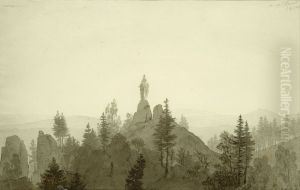 Statue of the Madonna in the Mountains