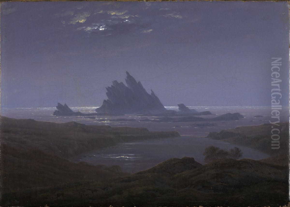 Reefs by the Seashore Oil Painting by Caspar David Friedrich