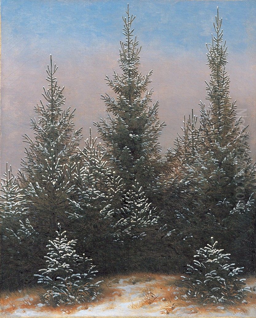 Fichtendickicht im Schnee (aus der Dresdner Heide I) Oil Painting by Caspar David Friedrich