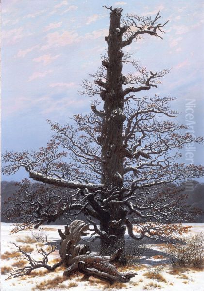 Eichbaum im Schnee Oil Painting by Caspar David Friedrich