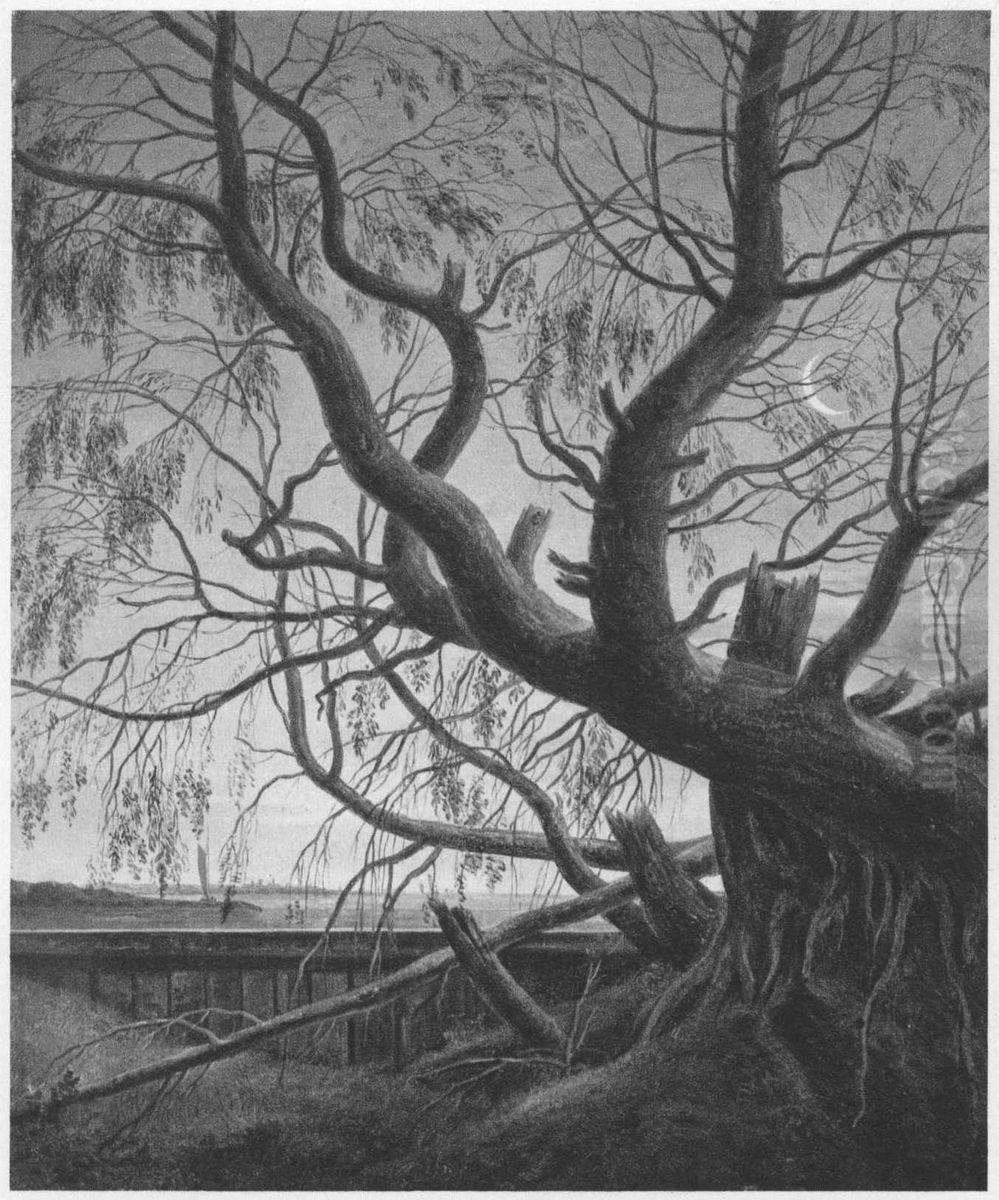 Alte Weide Oil Painting by Gustav Friedrich Papperitz