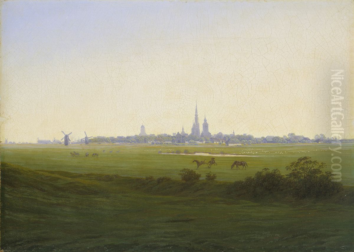 Meadows near Greifswald Oil Painting by Caspar David Friedrich
