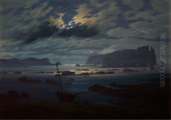 Nordsee im Mondlicht Oil Painting by Caspar David Friedrich