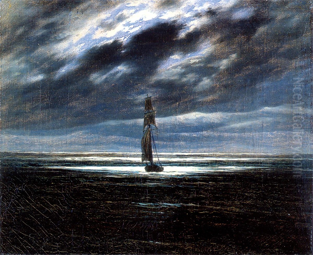 Seestuck bei Mondschein Oil Painting by Caspar David Friedrich