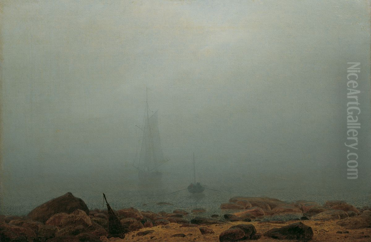 Meeresstrand im Nebel Oil Painting by Caspar David Friedrich