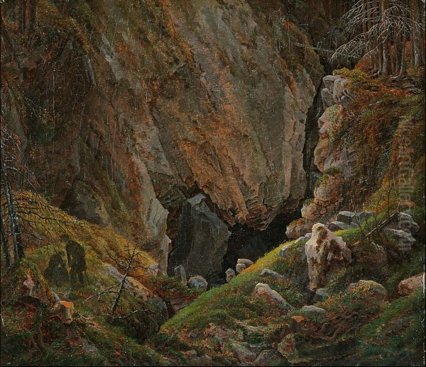 Rocky landscape Oil Painting by Caspar David Friedrich