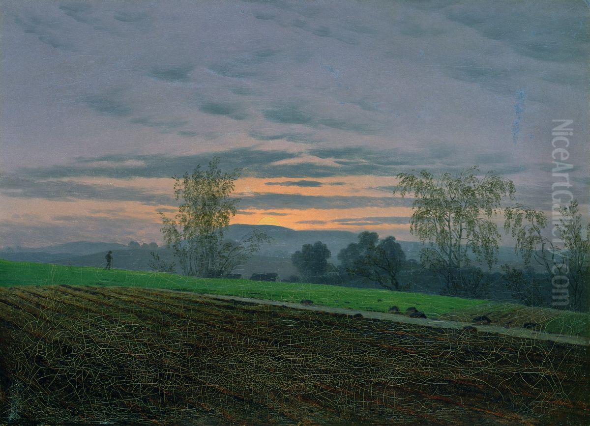 Sturzacker (Plowed field) Oil Painting by Caspar David Friedrich