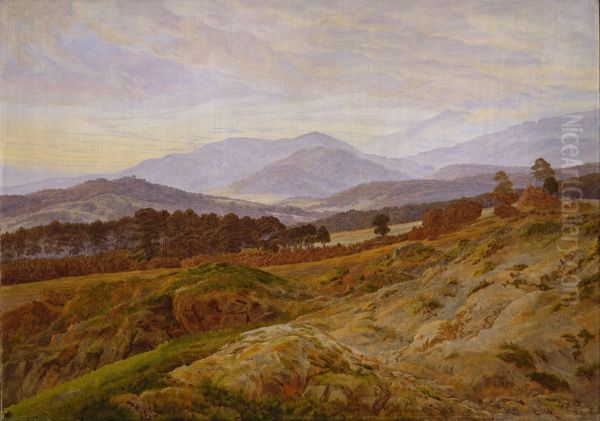 Riesengebirge Landscape Oil Painting by Caspar David Friedrich