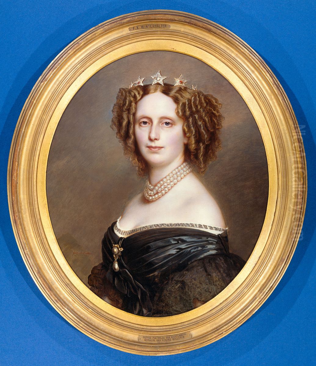 Portrait of Sophie van Wurtemberg (1818-1877) Oil Painting by Franz Xavier Winterhalter