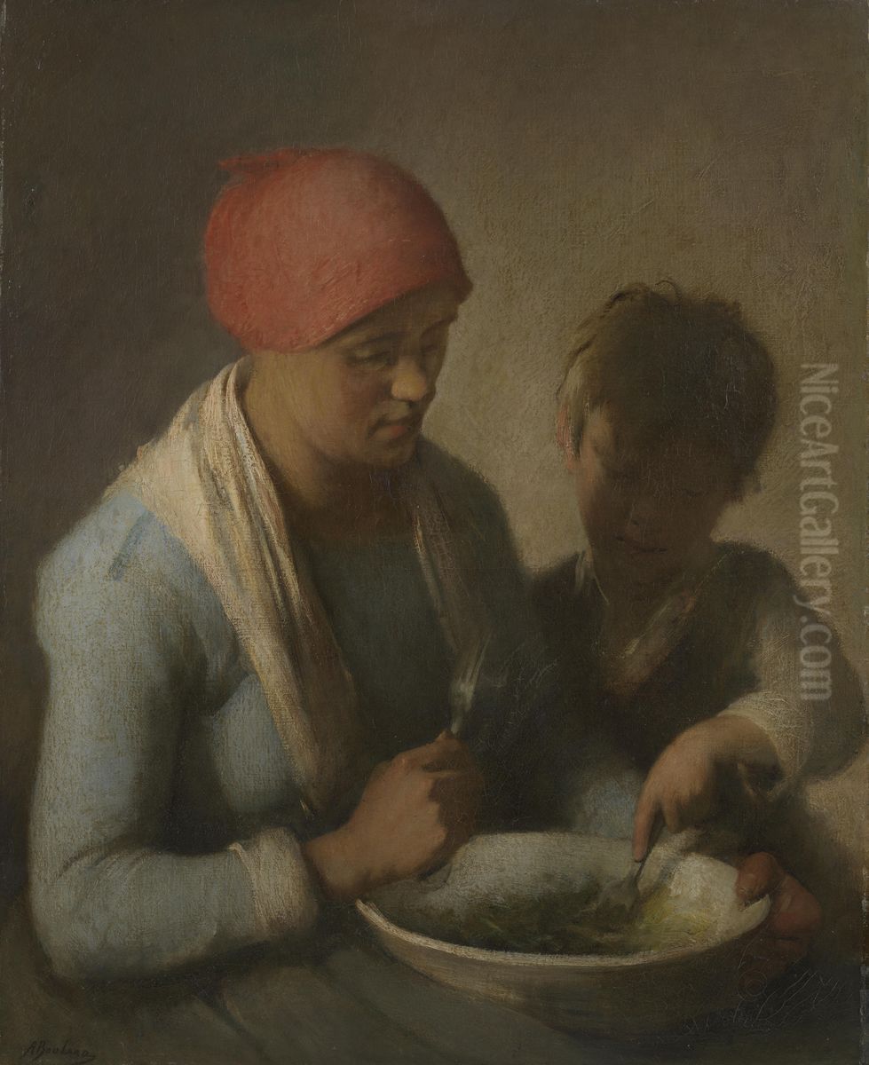 De maaltijd Oil Painting by Auguste Boulard