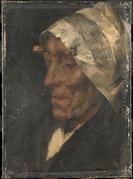 Vissersvrouw Oil Painting by Marinus Van Der Maarel