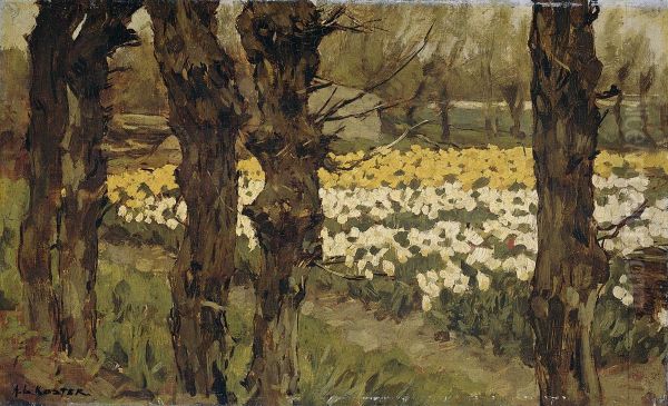 Tulip Fields Oil Painting by Antonie Louis Koster