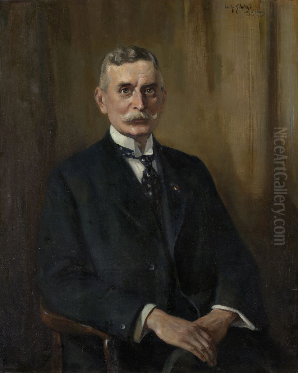 Jacob Christiaan Koningsberger (1867-1951). Chairman of the People's Council (1918-19) Oil Painting by Jan Willem Sluiter