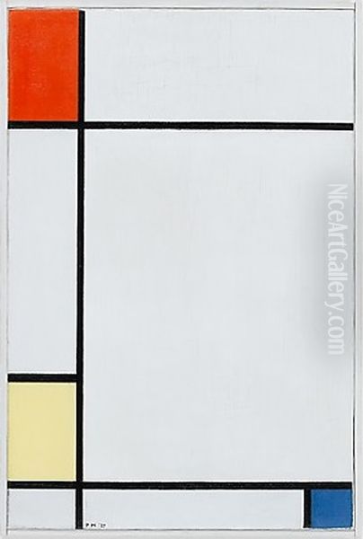 Compositie: no. III, met rood, geel en blauw Oil Painting by Piet Mondrian