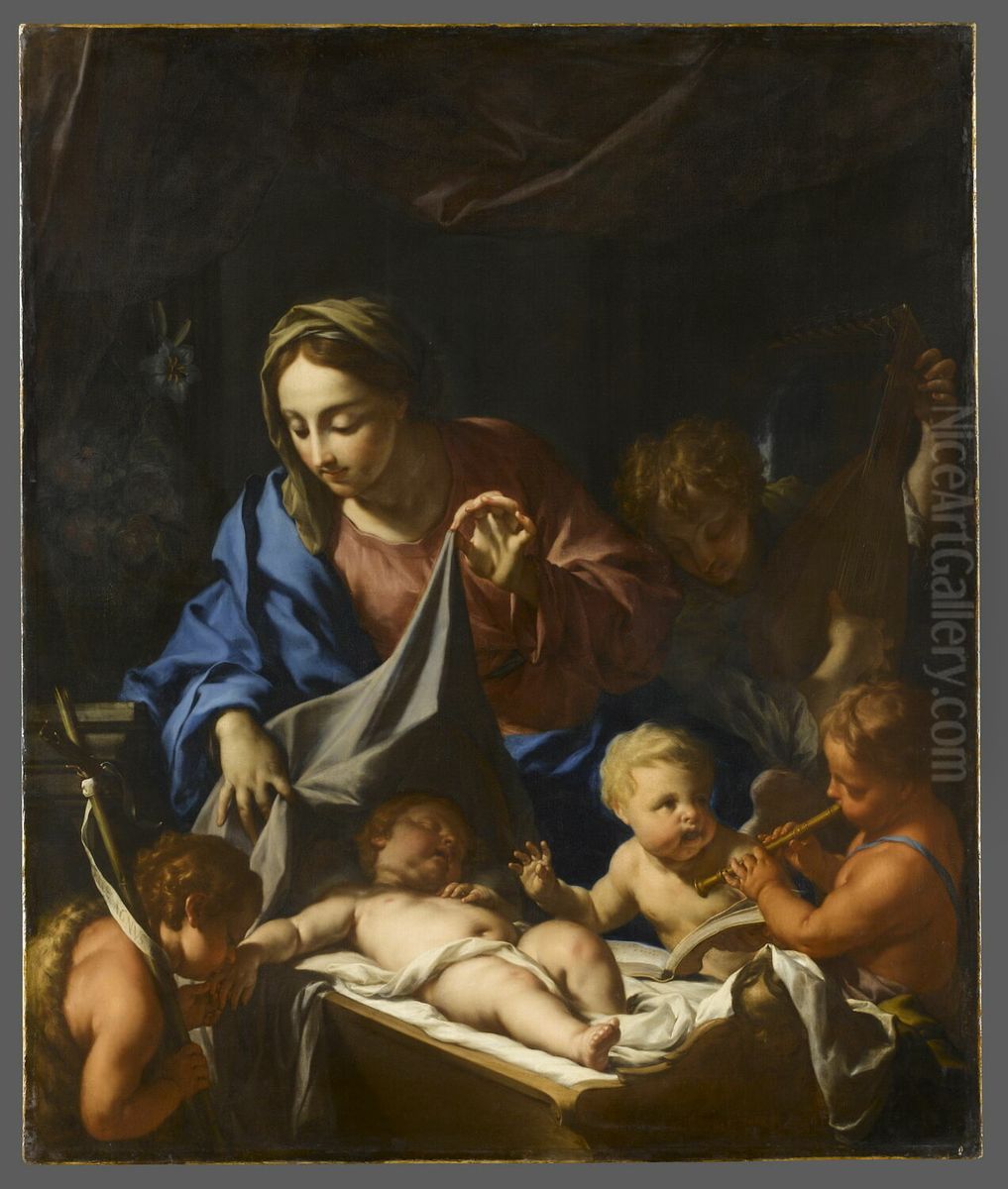 Le sommeil de l'enfant Jesus Oil Painting by Francesco Trevisani