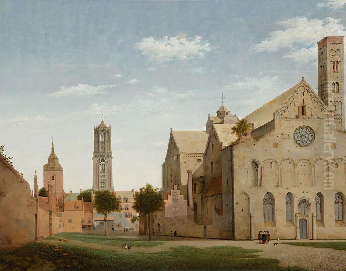 The Mariaplaats with the Mariakerk in Utrecht Oil Painting by Pieter Jansz Saenredam