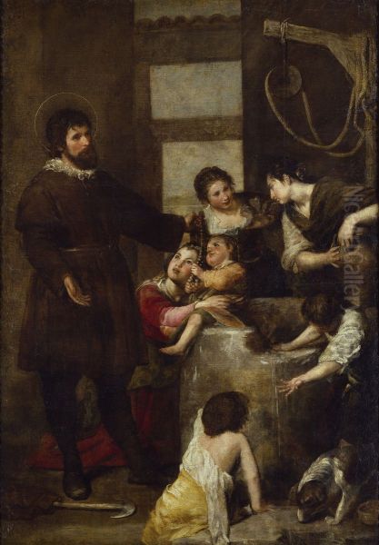 The Miracle at the Well Oil Painting by Alonso Cano