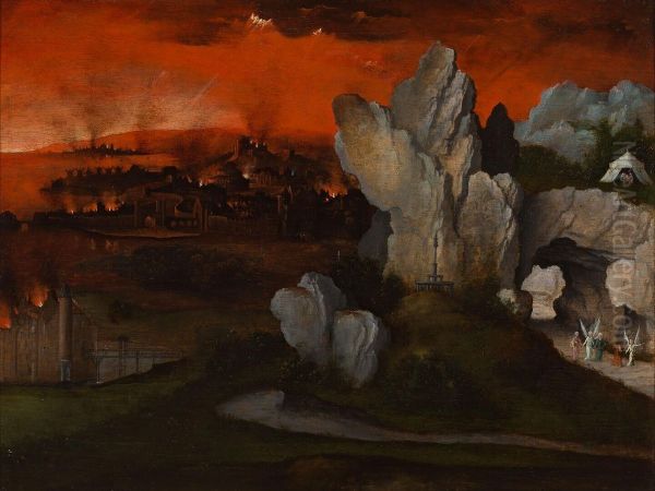 Landscape with the Destruction of Sodom and Gomorrah Oil Painting by Joachim Patinir