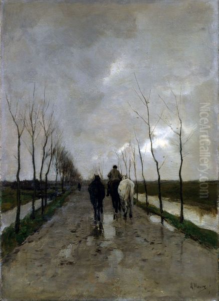 Hollandse weg Oil Painting by Anton Mauve