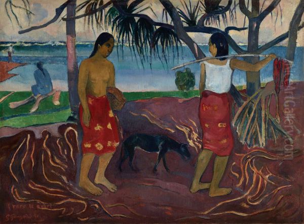 Under the Pandanus Oil Painting by Paul Gauguin