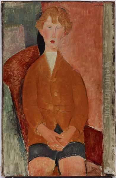 Boy in Short Pants Oil Painting by Amedeo Modigliani