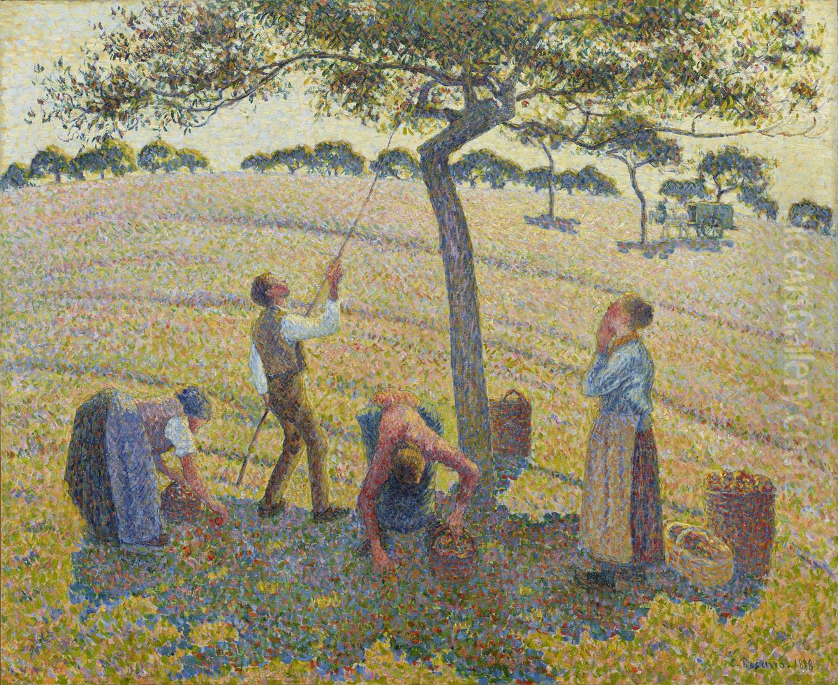 Apple harvest at Eragny Oil Painting by Camille Pissarro