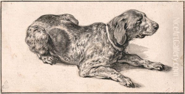 Reclining Dog Oil Painting by Aelbert Cuyp
