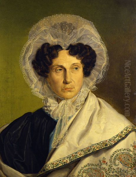 Portrat der Mutter des Kunstlers Oil Painting by Alfred Rethel