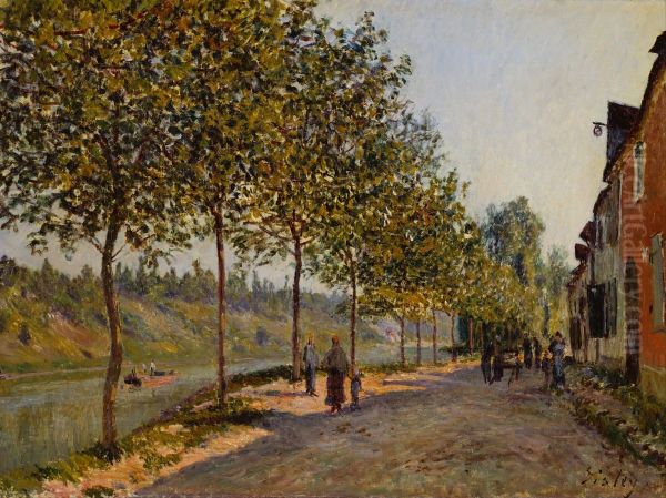 san=mamesu liu yueno chao Oil Painting by Alfred Sisley