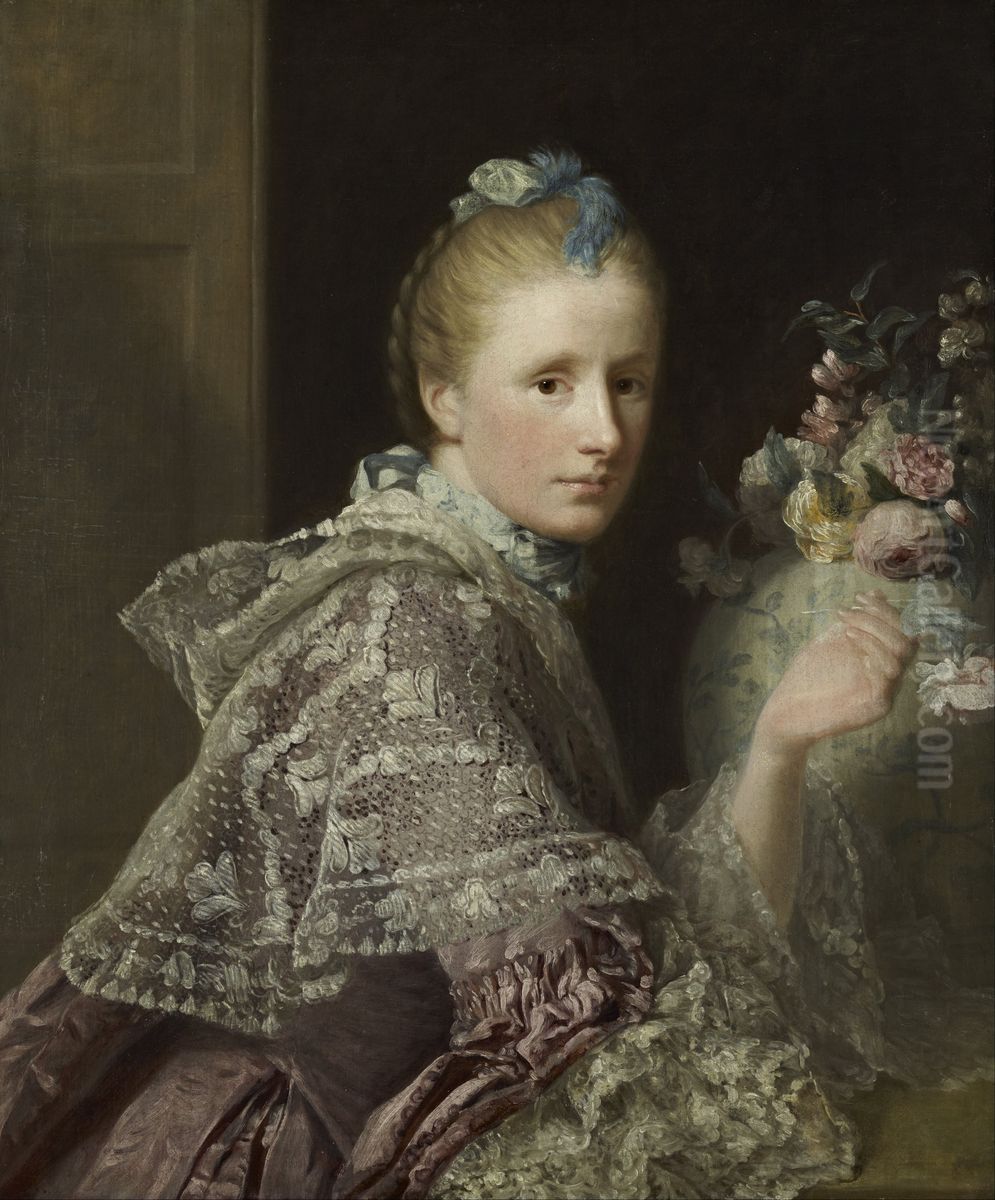 Margaret Lindsay of Evelick, c 1726 - 1782 Oil Painting by Allan Ramsay Margaret Lindsay of Evelick, c 1726 - 1782 Oil Painting by Allan Ramsay