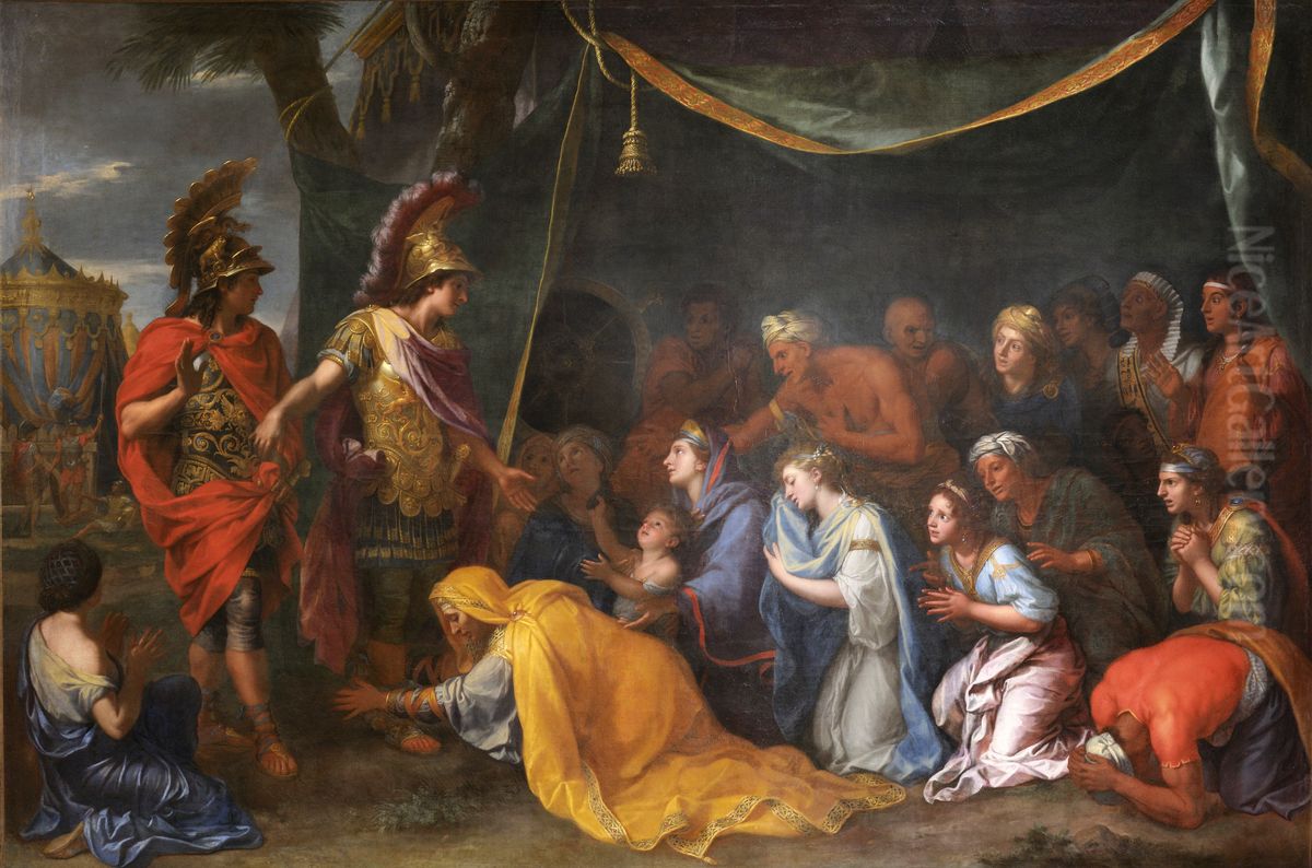 The Queens of Persia at the feet of Alexander, also called The Tent of Darius Oil Painting by Charles Le Brun