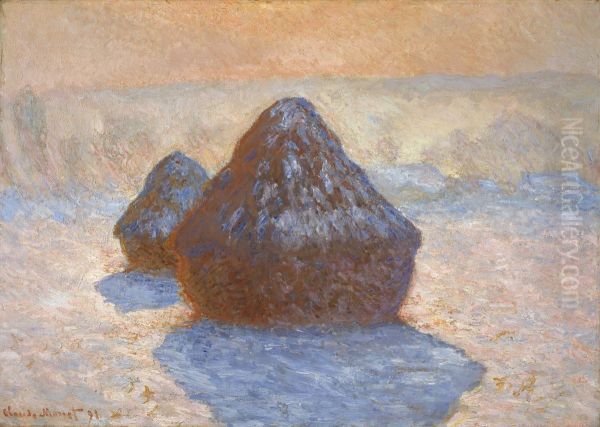 Snow Effect Oil Painting by Claude Oscar Monet