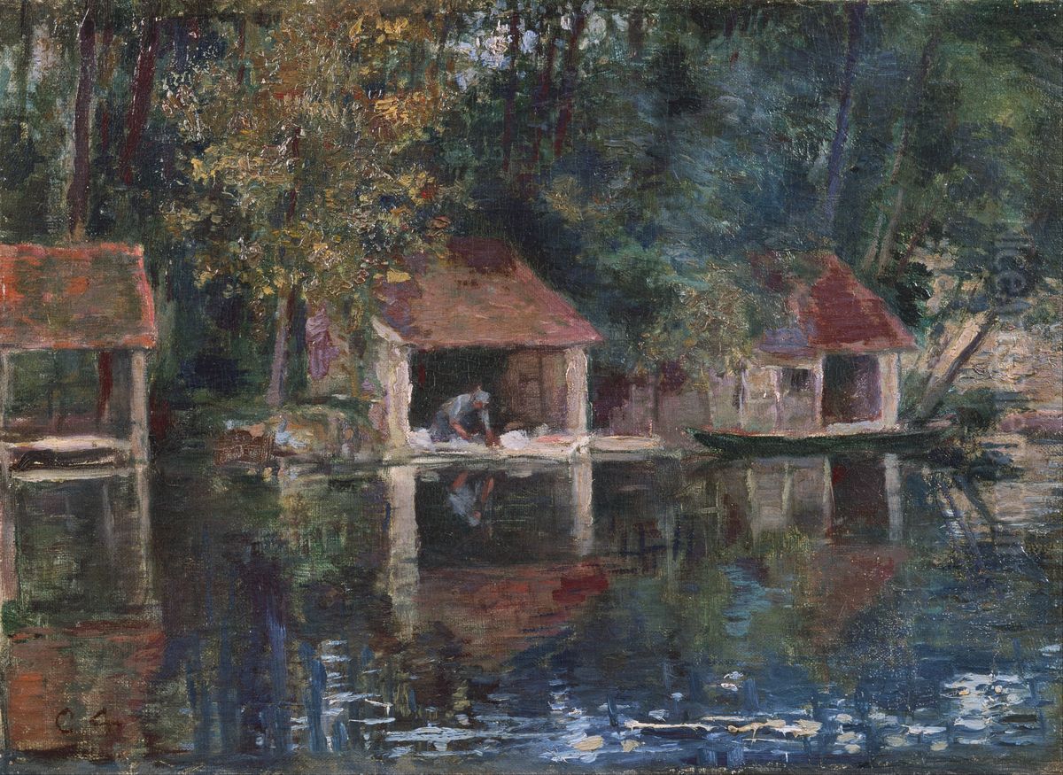Washing Place in Grez-sur-Loing Oil Painting by Asai Chu