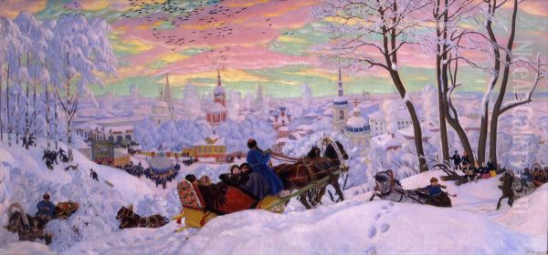 Maslenica Oil Painting by Boris Kustodiev