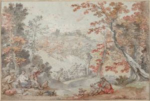 Italian Fall Landscape with Monte Porzio and an Offering to Pan, 1763