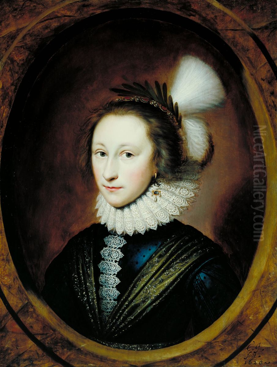 Portrait of Susanna Temple, Later Lady Lister Oil Painting by Cornelis Janssens van Ceulen