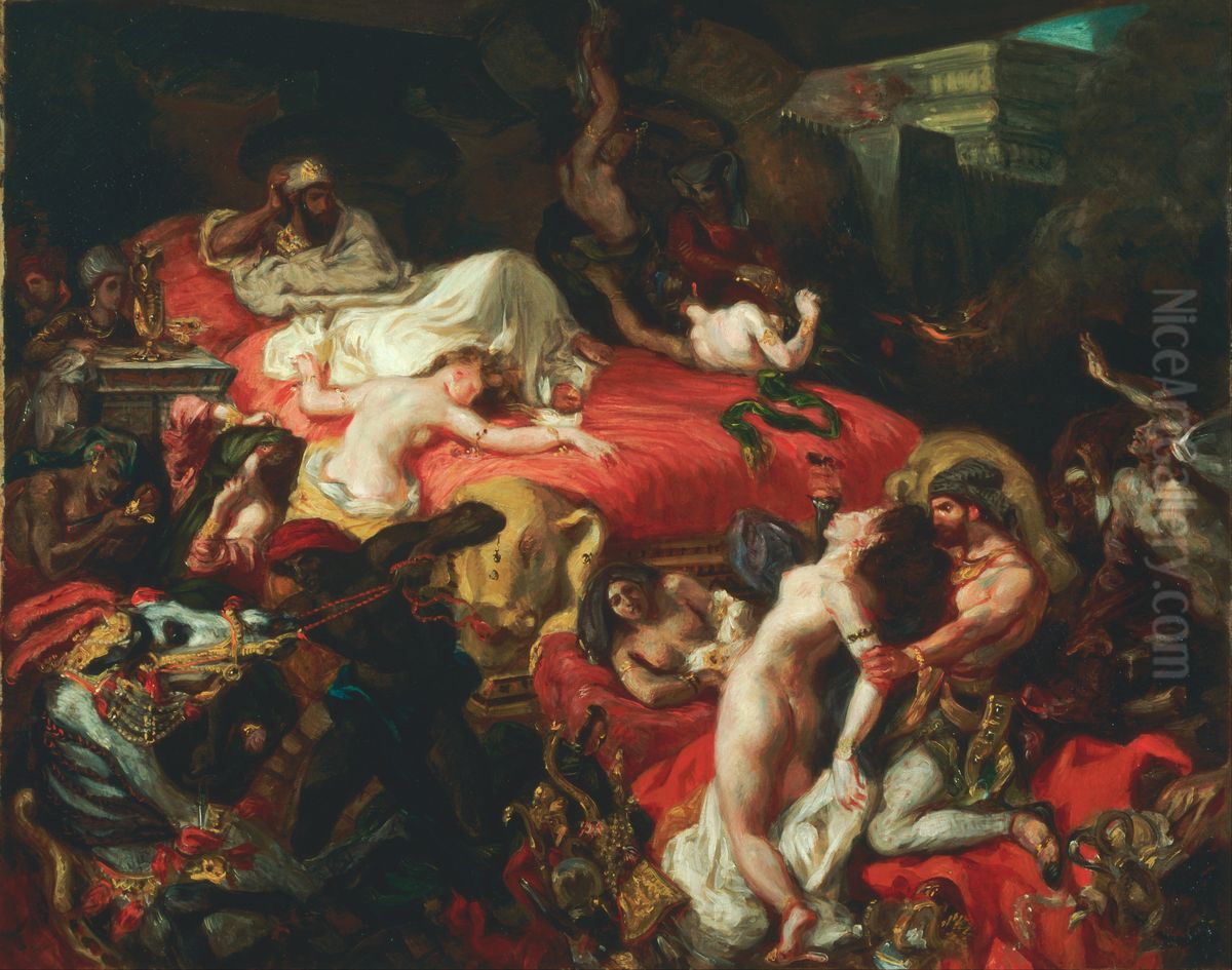 La mort de Sardanapale Oil Painting by Eugene Delacroix