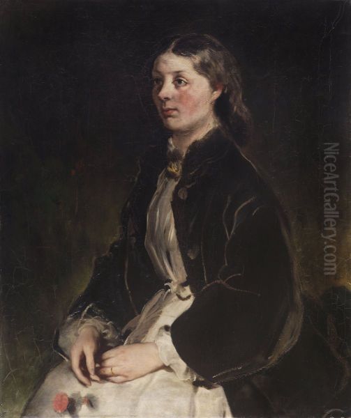 Portrait of Christine Freifrau von Schonberg Oil Painting by Ferdinand von Rayski