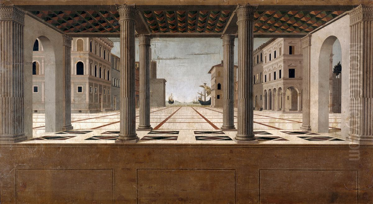 Idealstadt Oil Painting by Francesco di Giorgio