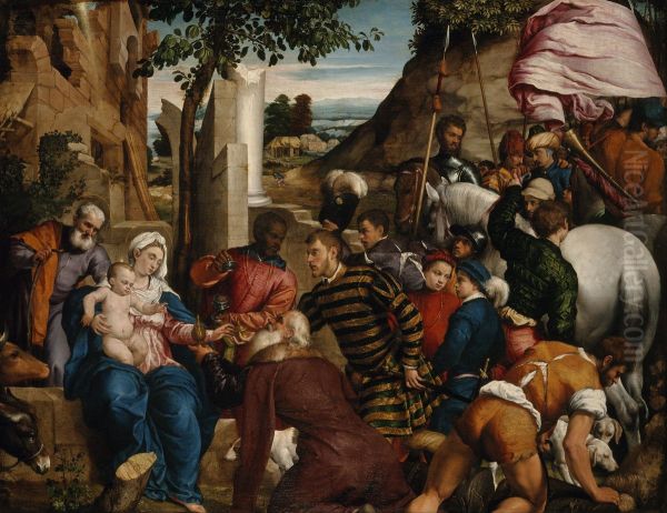 L'Adorazione dei Magi Oil Painting by Jacopo Bassano